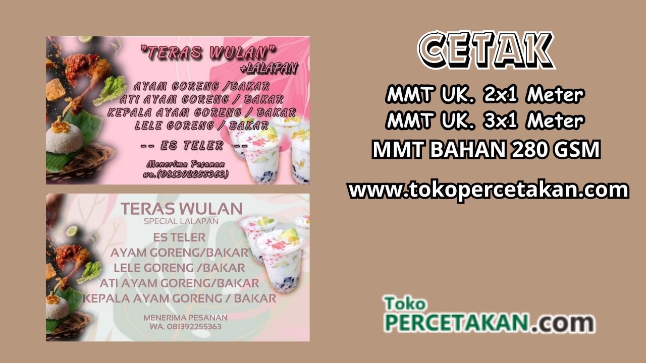 Harga Termurah Jasa Cetak MMT Ukuran 2×1 Meter & 3×1 Meter Bahan 280 gsm di Sukoharjo