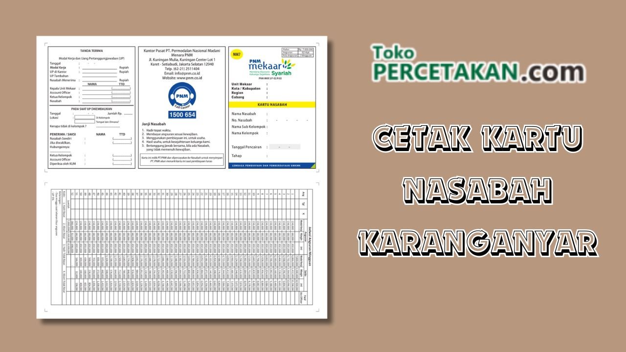 Harga Termurah Cetak Kartu Nasabah 12 Rim di Karanganyar