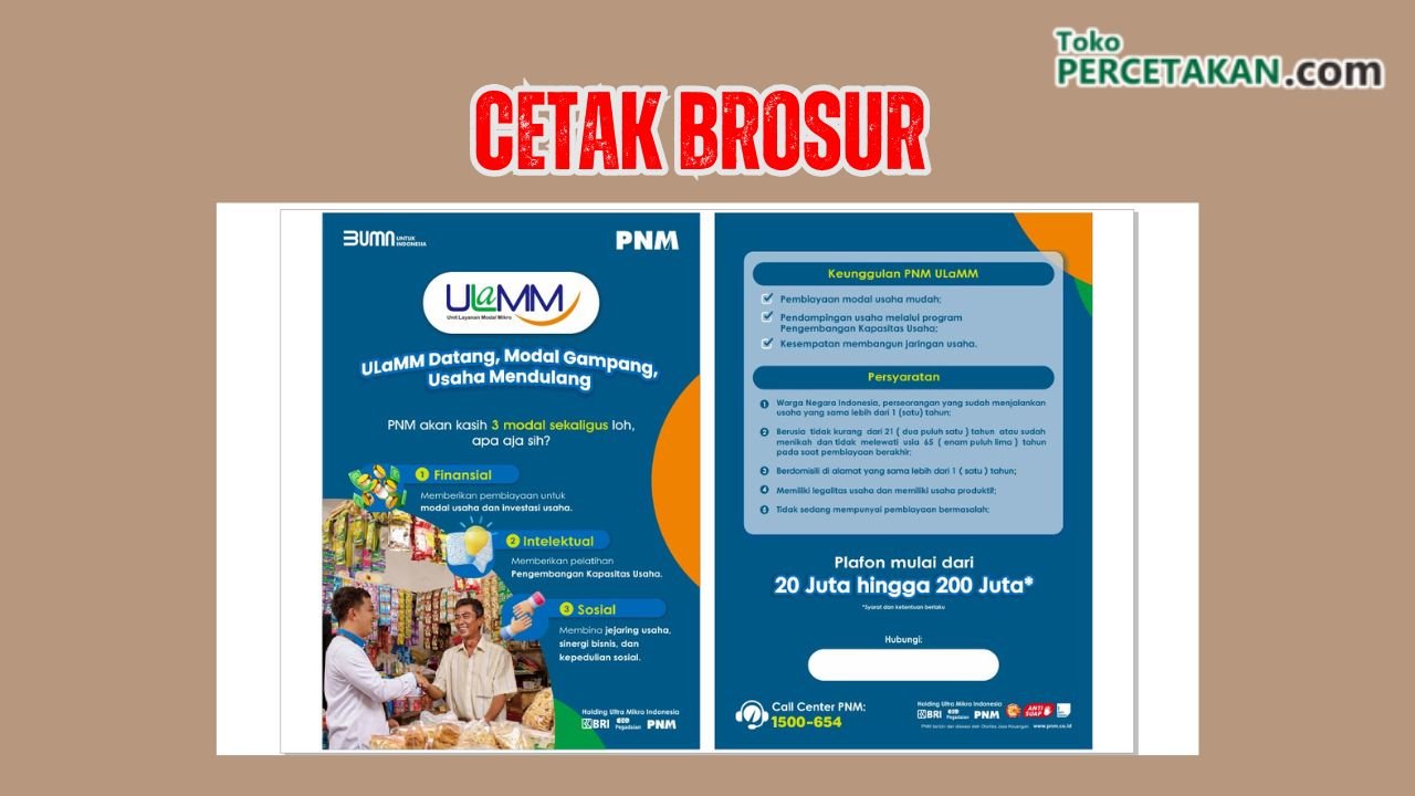 Harga Termurah Cetak Brosur Ukuran 14,5 x 20,5 cm 2 Sisi di Solo