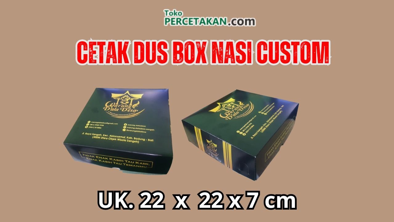 Harga Termurah Dus Nasi Uk. 22x22x7cm (Bahan Duplex 350 gr) 1.000 pcs di Badung Bali