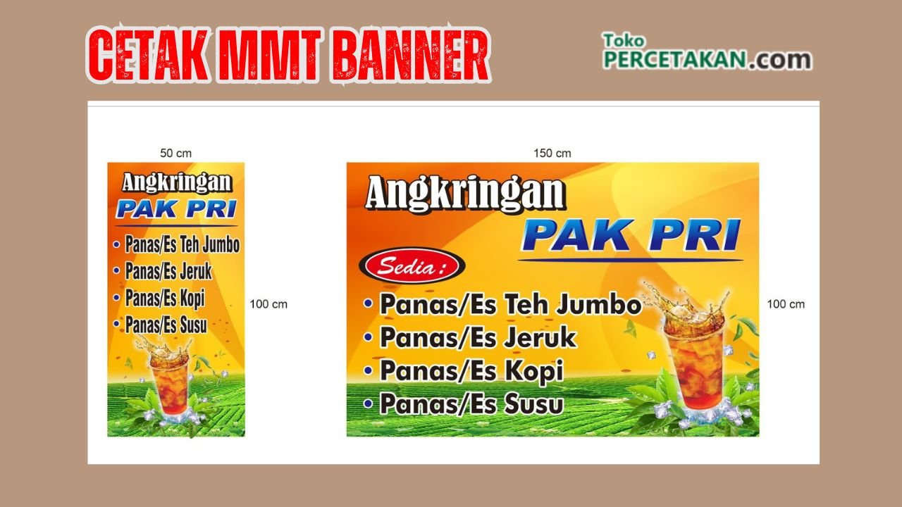 Harga Termurah Cetak MMT Banner Ukuran 150 x 100 dan 50 x 100 cm di Sukoharjo