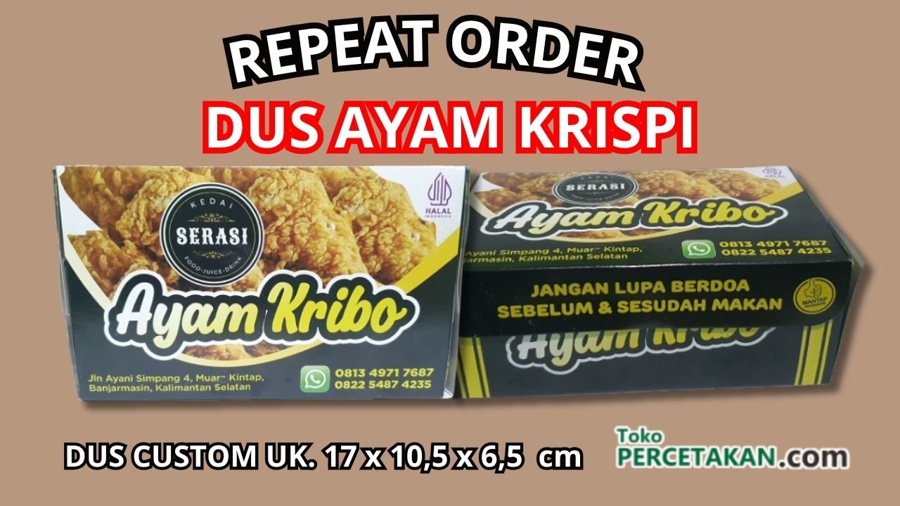 Pesan Dus Ayam Krispi Ukuran 17×10,5×6,5 cm di Banjarmasin Terdekat