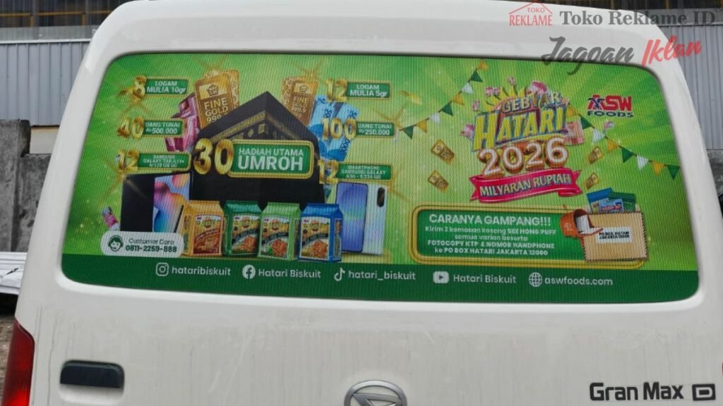 Branding Kaca Belakang Mobi Samarinda