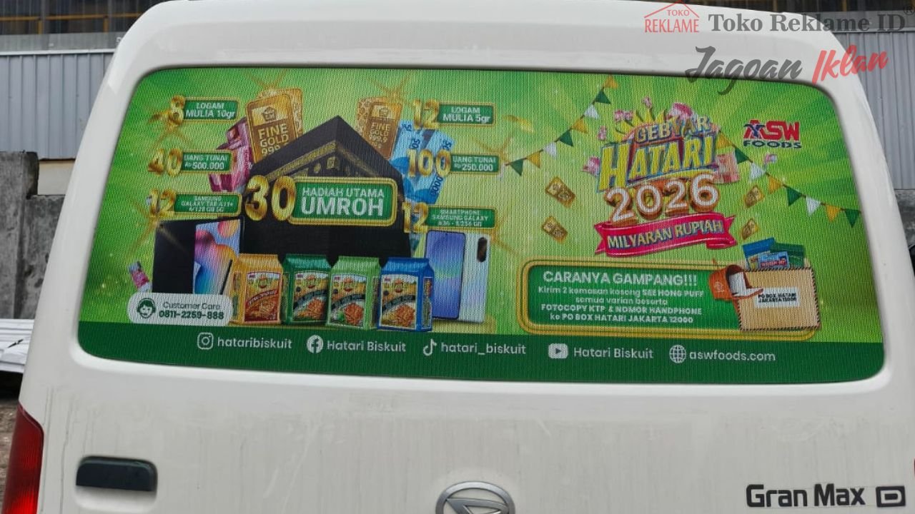 Branding Kaca Belakang Mobi Samarinda